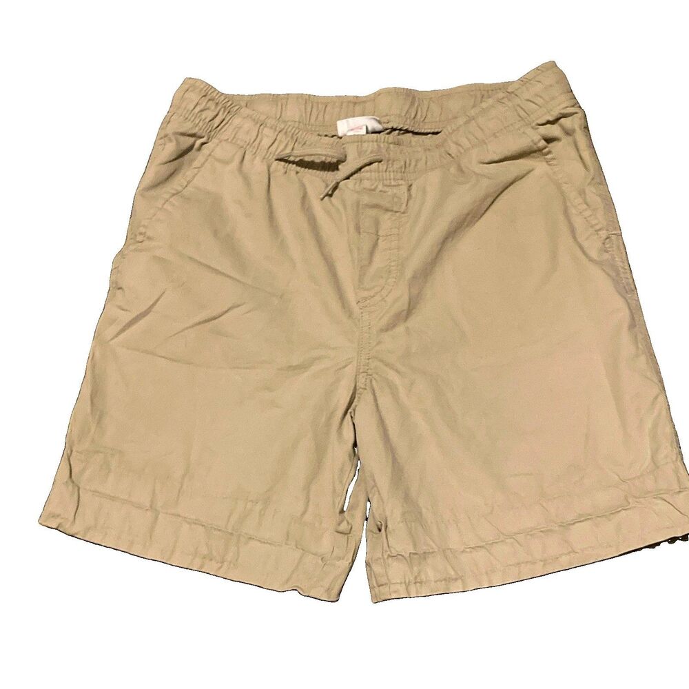 Boys XL (14) Cat & Jack Beige Chino Shorts Cotton Twill Elastic Drawstring